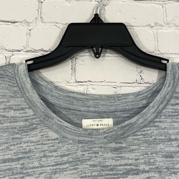 Lucky Brand Womens Shirt Large Gray Heather 3/4 Cuffed Sleeve Back Tie Knit - Picture 5 of 7